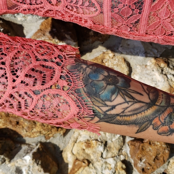 For love and Lemons Lyla lace coral cocktail dress - Picture 7 of 12